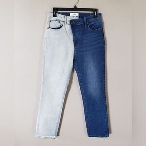 Pistola Two-Tone Asymmetric Light and Dark Wash Jeans Size 28